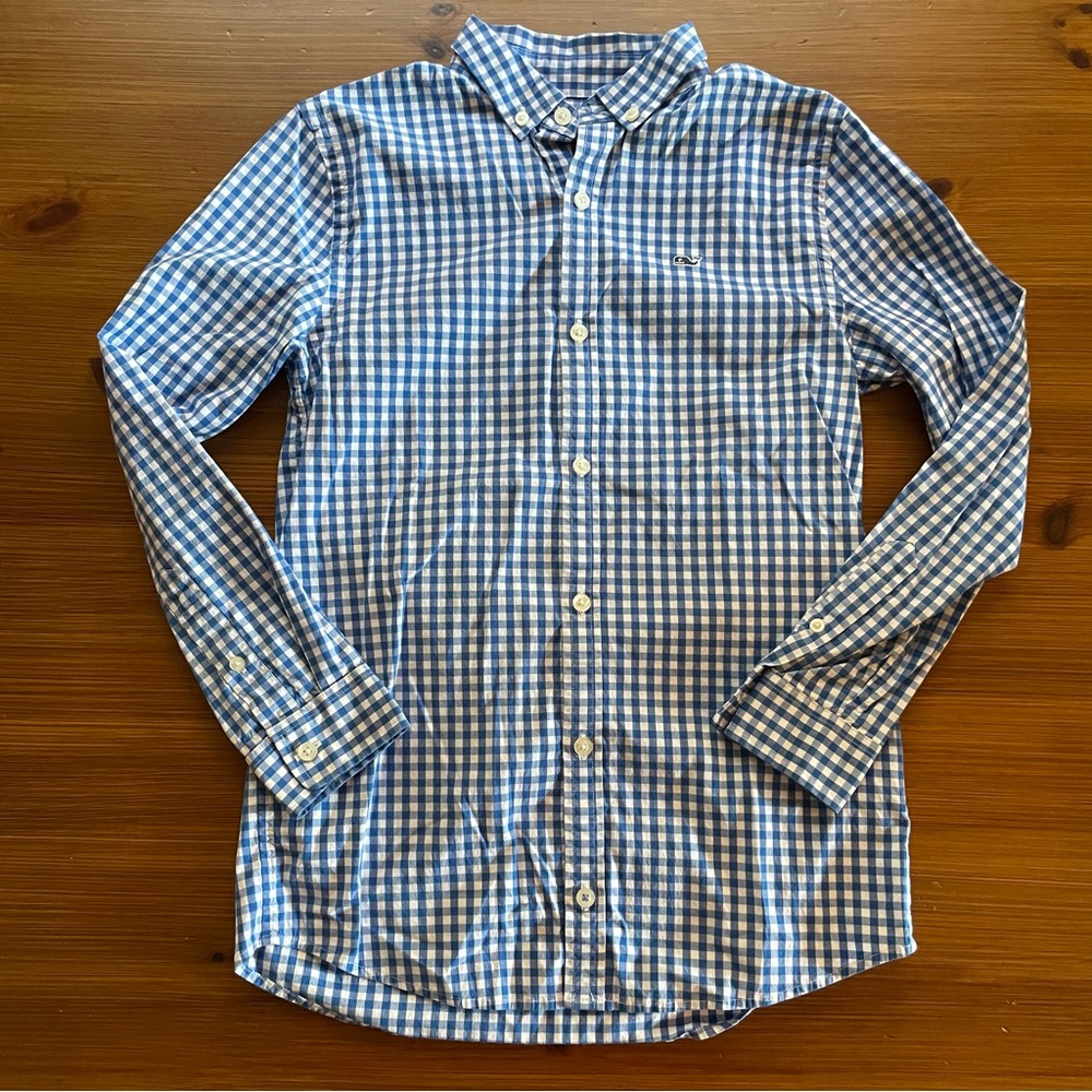 Vineyard Vines Performance Whale Shirt Long Sleeve Button Down - Medium 12-14
